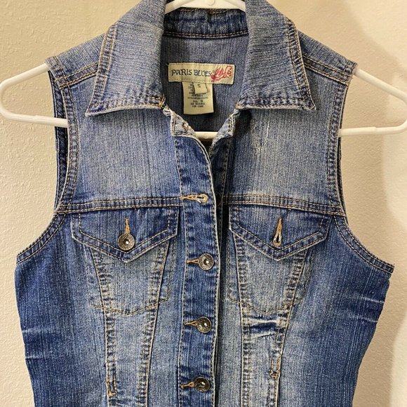 Paris Blues Jackets & Coats Blue Jean Jacket Vest Small Poshmark